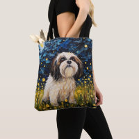 STARRY NIGHT THEMED LHASA APSO HUND
