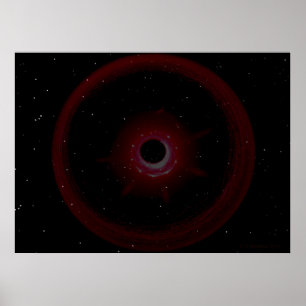 Starry Night through a Black Hål Poster