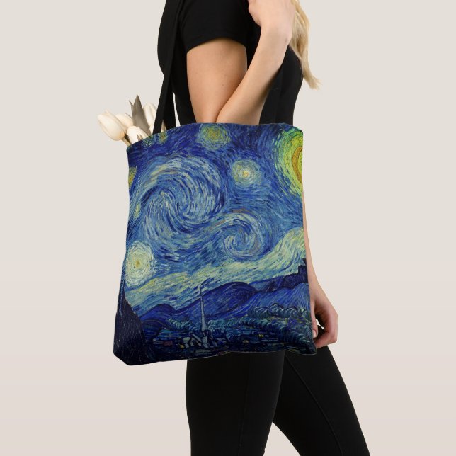 Starry Night Tote Bag Tygkasse (Närbild)