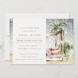 Starry Night Tropical Cabana Par Shower Inbjudan