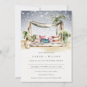 Starry Night Tropical Cabana Vow Renewal Inbjudan