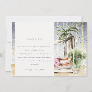 Starry Night Tropical Handflatan Beach Cabana Bröl Tack Kort