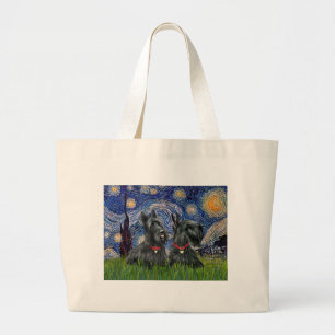 Starry Night - Two Scottish Terriers Jumbo Tygkasse