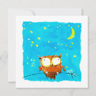 Starry Night Uggla Julkort