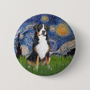 Starry Night-Underbarare Swiss Mountain Hund Knapp