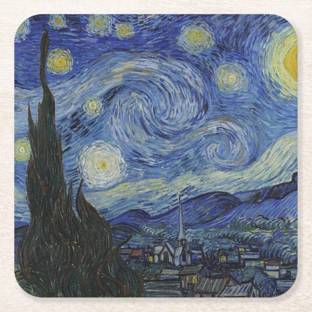 Starry night underlägg papper kvadrat (Framsidan)