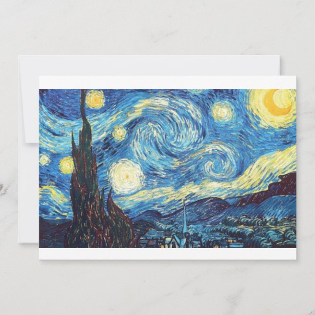 Starry Night, Van Gogh, Art Flat Card (Framsida)