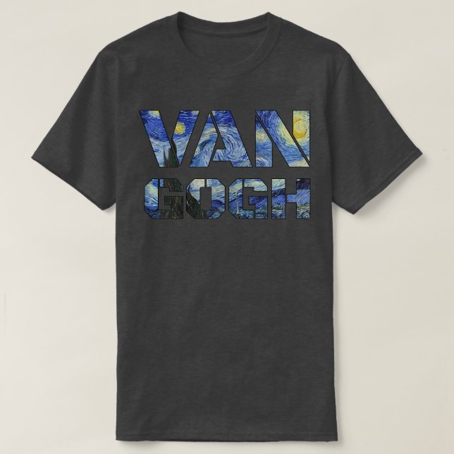Starry Night Van Gogh Art Painting Vincent Van Gog T Shirt (Design framsida)