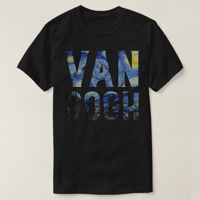 Starry Night Van Gogh Art Painting Vincent Van Gog T Shirt (Design framsida)