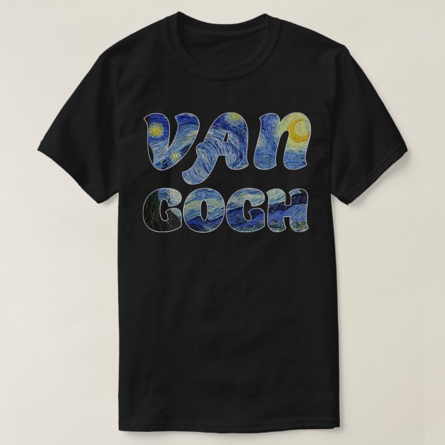 Starry Night Van Gogh Art Painting Vincent Van Gog T Shirt (Design framsida)