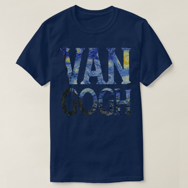 Starry Night Van Gogh Art Painting Vincent Van Gog T Shirt (Design framsida)