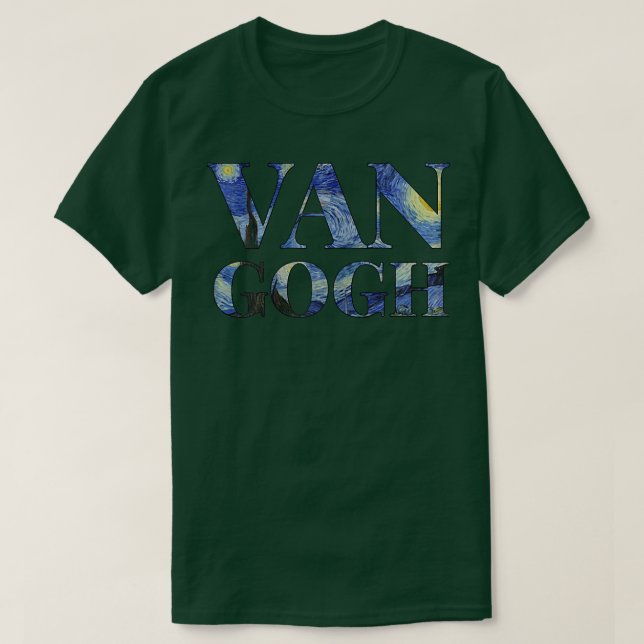 Starry Night Van Gogh Art Painting Vincent Van Gog T Shirt (Design framsida)
