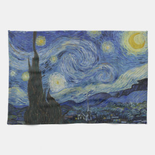Starry Night & Van Gogh /berömd vintage art Kökshandduk