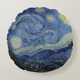 Starry Night & Van Gogh /berömd vintage art Rund Kudde