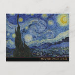 Starry Night & Van Gogh /berömd vintage art Vykort<br><div class="desc">Postkort: World of Dutch berömd vintage Art. - "The Starry Night" & Vincent van Gogh är en olja på canvas som målades i juni 1889. Där beskrivs synen från det öster-vända fönstret på hans asylrum på Saint-Rémy-de-Provence, precis före soluppgången. Van Gogh är postimponerande målare och Starry Natt är ett av...</div>
