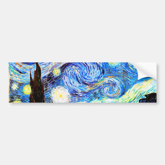 Starry Night Van Gogh Fine Art Bildekal (Framsidan)