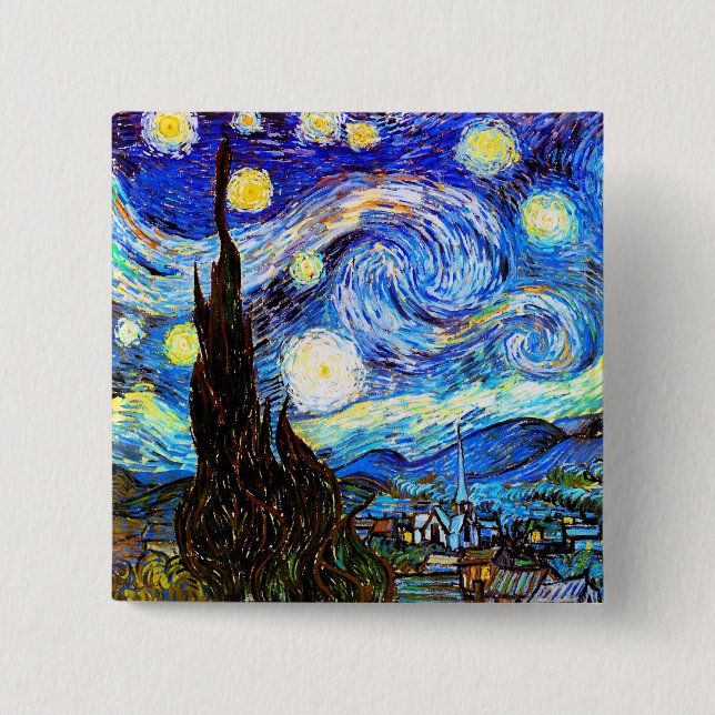 Starry Night Van Gogh Fine Art Knapp (Framsida)
