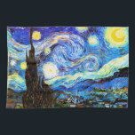 Starry Night Van Gogh Fine Art Kökshandduk<br><div class="desc">Starry Night,  den mest berömd målningen av den nederländske Post-Impressionististen Vincent van Gogh. En ensam cypress träd,  en sovande by,  och ett himlar som ropar med stjärnor. Bra av naturlandskap efter intryck.</div>