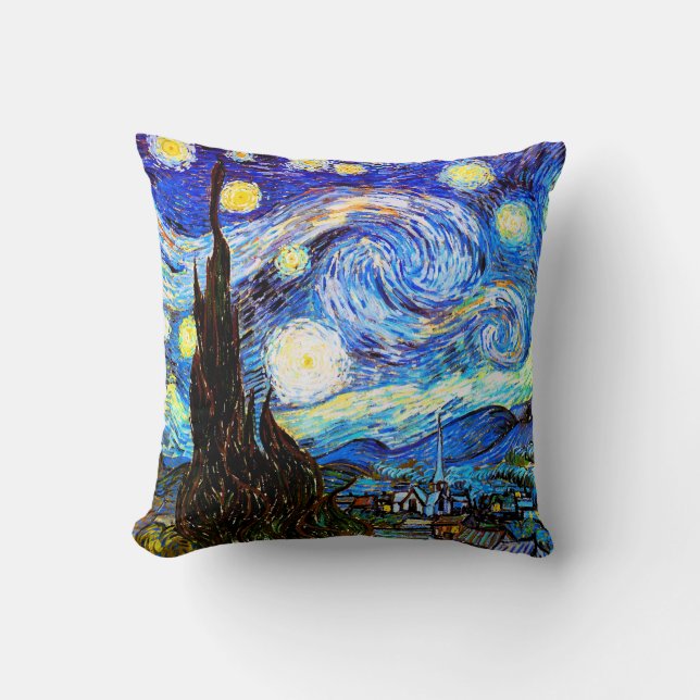 Starry Night Van Gogh Fine Art Kudde (Framsida)