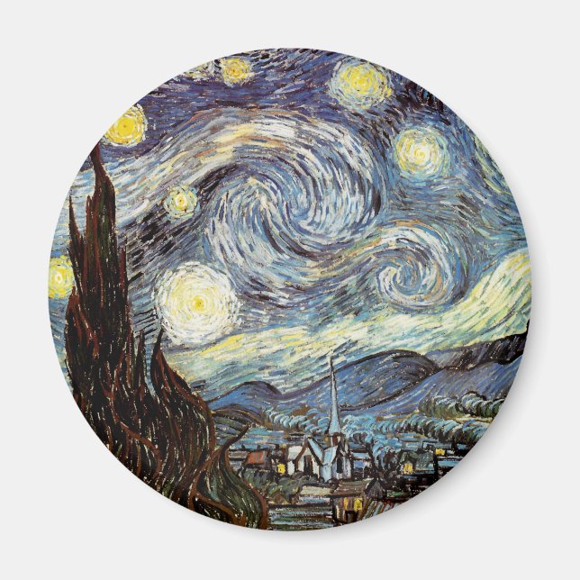 Starry Night Van Gogh Fine Art Magnet (Framsidan)
