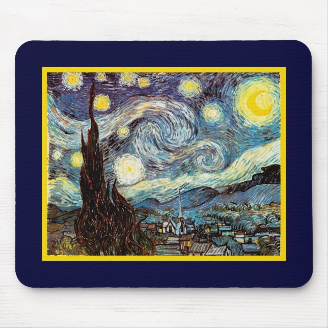 Starry Night Van Gogh Fine Art Musmatta (Framsidan)
