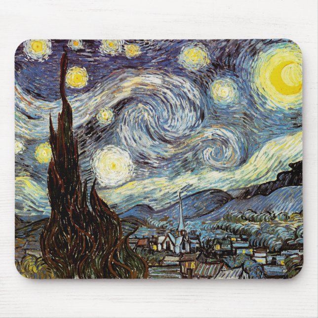 Starry Night Van Gogh Fine Art Musmatta (Framsidan)