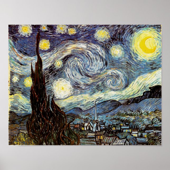 Starry Night Van Gogh Fine Art Poster (Framsidan)