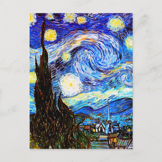 Starry Night Van Gogh Fine Art Vykort (Framsida)