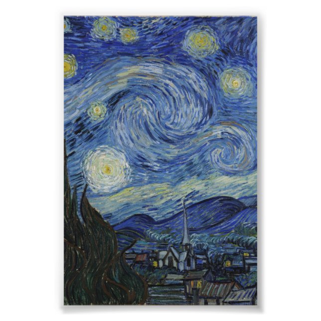 Starry Night Van Gogh Fototryck (Framsidan)