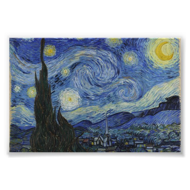 Starry Night Van Gogh Fototryck (Framsidan)