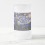 Starry Night, Van Gogh Fransk Town Saint Remy Frostat Ölglas<br><div class="desc">En stad i Fransken "Saint Remy" är en stad med stjärnans ljusstyrka på en blå stjärnbergart. Starlight över stan med moln,  stjärnor och ljusa gulter i måne vid midnatt. Vintage post impressionist målning av Fransk målare Vincent Van Gogh.</div>