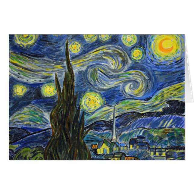 Starry Night, Van Gogh Hälsningskort (Framsidan Horizontal)