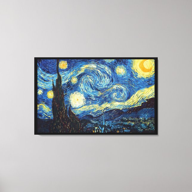 Starry Night Van Gogh Imitation Stil Painting Canvastryck (Framsida)