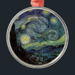 Starry Night - van Gogh Julgransprydnad Metall<br><div class="desc">Från gruvarbetarlampan Nuenen till den som han placerade på sin fönstersida efter scenen med Gauguin; från kvällsstjärnan noterade han 1875 i Corot Olive Orchard till brev i augusti 1888 till sin bror, där han sade: "En dag eller annan kommer du att se en bild av själva huset badas i solljus,...</div>