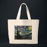 Starry Night - van Gogh Jumbo Tygkasse<br><div class="desc">Från gruvarbetarlampan Nuenen till den som han placerade på sin fönstersida efter scenen med Gauguin; från kvällsstjärnan noterade han 1875 i Corot Olive Orchard till brev i augusti 1888 till sin bror, där han sade: "En dag eller annan kommer du att se en bild av själva huset badas i solljus,...</div>