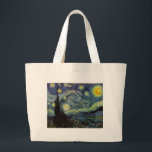 Starry Night - van Gogh Jumbo Tygkasse<br><div class="desc">Från gruvarbetarlampan Nuenen till den som han placerade på sin fönstersida efter scenen med Gauguin; från kvällsstjärnan noterade han 1875 i Corot Olive Orchard till brev i augusti 1888 till sin bror, där han sade: "En dag eller annan kommer du att se en bild av själva huset badas i solljus,...</div>