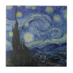Starry Night - Van Gogh Kakelplatta<br><div class="desc">Van Gogh-Starry Nattkeramisk panel</div>