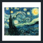 Starry Night Van Gogh Poster (hög kvalitet)<br><div class="desc">Den här målningen är den mest populära av Vincent verk. Stjärnnatten slutfördes nära Saint-Remys mentala asyl, ett år före Van Goghs död. Han var på många mentalsjukhus och dödade sig själv vid 37 års ålder. Van Gogh målade rasande och Starry Natt vibrerar med bränd gult medan planeterna snurrar. Till och...</div>