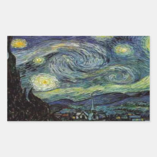 Starry Night - van Gogh Rektangulärt Klistermärke