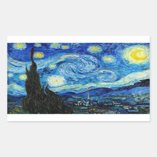 Starry Night - Van Gogh Rektangulärt Klistermärke