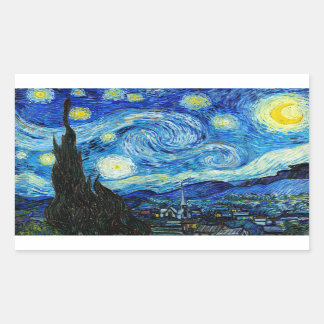 Starry Night - Van Gogh Rektangulärt Klistermärke