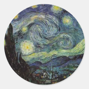 Starry Night - van Gogh Runt Klistermärke