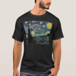 Starry Night - van Gogh T Shirt<br><div class="desc">Från gruvarbetarlampan Nuenen till den som han placerade på sin fönstersida efter scenen med Gauguin; från kvällsstjärnan noterade han 1875 i Corot Olive Orchard till brev i augusti 1888 till sin bror, där han sade: "En dag eller annan kommer du att se en bild av själva huset badas i solljus,...</div>