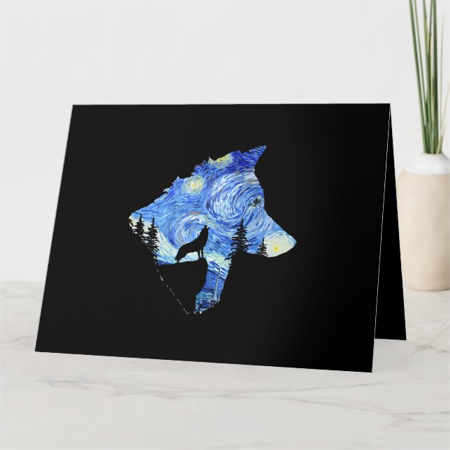Starry Night Varg av Vincent van Gogh Berömd Paint Kort (Framsida)