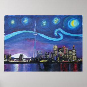 Starry Night vid Toronto Poster
