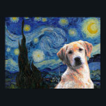 Starry Night Vincent Van Gogh Cute Labrador Hund Poster<br><div class="desc">Om du kärlek Vincent van Gogh och Labradors är det här teckningen till dig! Underbar som gåva.</div>