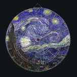 Starry Night, Vincent Van Gogh. Darttavla<br><div class="desc">Starry Night, Vincent Van Gogh. Berömdens bra konst. Liggande oljemålning.</div>