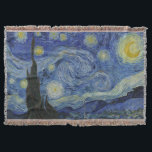 Starry Night Vincent van Gogh Filt<br><div class="desc">Den här vackra bran visar den nederländske efterbildaren Vincent van Goghs berömd, "Stjärnnatten". Under sin vistelse på Saint Remy-asyl på 1880-talet skildrade van Gogh det rullande backe och cypress träd som han såg från sitt fönster. Han lade också till byn, som han inte kunde se från sitt fönster, och den...</div>