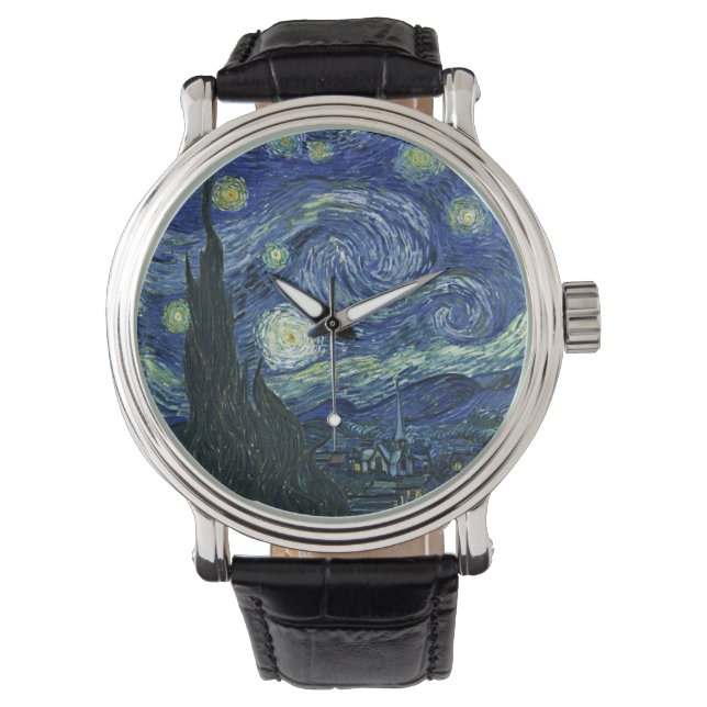 Starry Night Vincent van Gogh Fine Art Painting Armbandsur (Framsida)