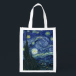 Starry Night Vincent van Gogh Fine Art Painting Återanvändbar Påse<br><div class="desc">Vincent van Gogh (holländska, 1853-1890) Starry Night, 1889, Oil on canvas Unframed: 73 × 92 cm (28, 7 × 36, 2 tum) Denna tavla skildrar synen från det öster-vända fönstret på Van Goghs asylrum på Saint-Rémy-de-Provence, tillade, tillade en idealiserad by. Det har funnits i den permanenta samlingen av Modern Art-museet...</div>